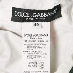 Pre Owned Dolce & Gabbana Red Floral Print Poplin Lace Inserts Short Dress L