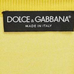 Pre Owned Dolce & Gabbana Yellow Caretto Print Silk Cardigan M