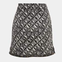 Louis Vuitton Black Printed Wool Mini Skirt XS