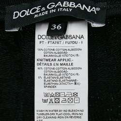 Pre Owned Dolce & Gabbana Black Logo Band Jersey Drawstring Sweatpants XS