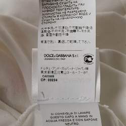 Pre Owned Dolce & Gabbana White Crystal Embellished Jersey Tank Top S