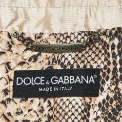 Pre Owned Dolce & Gabbana Beige Silk Blend Lurex Panel Detail Blazer M