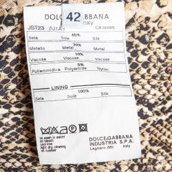 Pre Owned Dolce & Gabbana Beige Silk Blend Lurex Panel Detail Blazer M