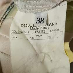 Pre Owned Dolce & Gabbana Multicolor Tie-Dye Print Satin Sheath Dress S