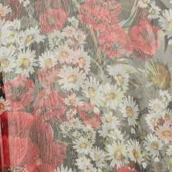 Dolce & Gabbana Black Floral Print Silk Sheer Top M
