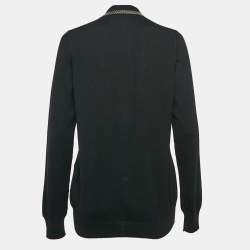 Pre Owned Dolce & Gabbana Black Embellished Wool Cardigan M