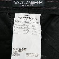 Pre Owned Dolce & Gabbana Black Pinstripe Wool Detachable Detail Trousers S