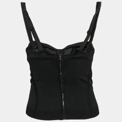 Pre Owned Dolce & Gabbana Black Stretch Knit Corset Top S