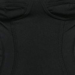 Pre Owned Dolce & Gabbana Black Stretch Knit Corset Top S