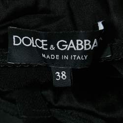 Pre Owned Dolce & Gabbana Black Stretch Knit Corset Top S