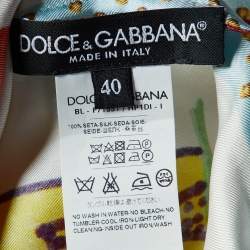 Pre Owned Dolce & Gabbana Multicolor Printed Silk Top S