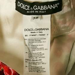 Pre Owned Dolce & Gabbana White Geranium Print Jersey Corset Top S