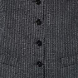 Pre Owned Dolce & Gabbana Dark Grey Stripe Wool Blend Vest S