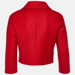 Dolce & Gabbana Red Wool Cropped Coat S