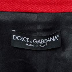 Dolce & Gabbana Red Wool Cropped Coat S
