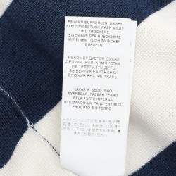 Pre Owned Dolce & Gabbana Blue/White Stretch Knit Stripe Sweatshirt M