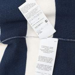 Pre Owned Dolce & Gabbana Blue/White Stretch Knit Stripe Sweatshirt M