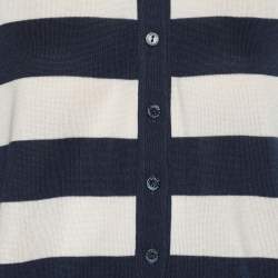 Pre Owned Dolce & Gabbana Blue/White Stretch Knit Stripe Sweatshirt M