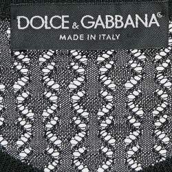 Pre Owned Dolce & Gabbana Black Silk Knit Buttoned Cardigan M