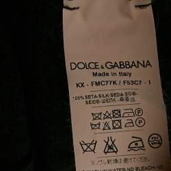 Pre Owned Dolce & Gabbana Black Silk Knit Buttoned Cardigan M