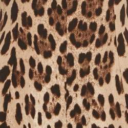 Pre Owned Dolce & Gabbana Brown Leopard Print Wool Midi Dress S