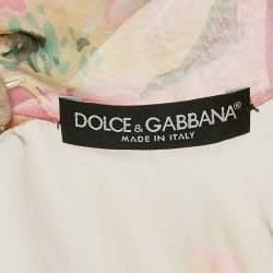 Pre Owned Dolce & Gabbana Pink Floral Print Silk Sheer Blouse S