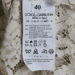 Dolce & Gabbana Cream Lace Sleeveless Top S