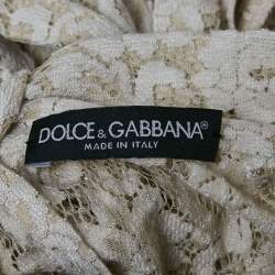 Dolce & Gabbana Cream Lace Sleeveless Top S