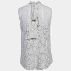 Dolce & Gabbana Cream Lace Sleeveless Top S