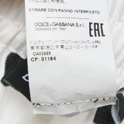 Pre Owned Dolce & Gabbana White/Black Polka Dots Print Silk Pajama Pants S