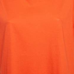 Pre Owned Dolce & Gabbana Orange Jersey Asymmetric Hem T-Shirt L