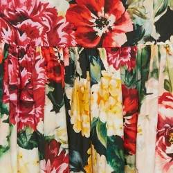 مملوكة مسبقًا Dolce & Gabbana Multicolor Floral Print Poplin Tiered Maxi Skirt M