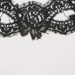 Pre Owned Dolce & Gabbana White Cotton Lace Detail Crew Neck T-Shirt L