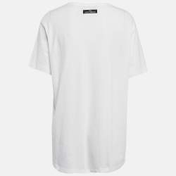 Pre Owned Dolce & Gabbana x KIM White "Ciao Kim" Cotton Crew Neck T-Shirt L
