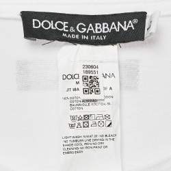 Pre Owned Dolce & Gabbana x KIM White "Ciao Kim" Cotton Crew Neck T-Shirt L