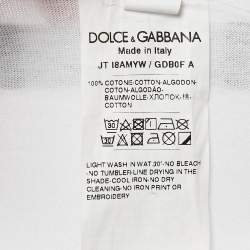 Pre Owned Dolce & Gabbana x KIM White "Ciao Kim" Cotton Crew Neck T-Shirt L