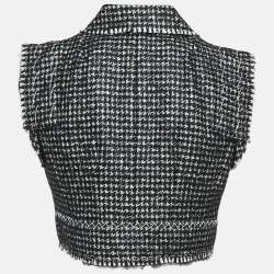 Pre Owned Dolce & Gabbana Monochrome Houndstooth Tweed Vest L