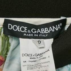 Pre Owned Dolce & Gabbana Multicolor Sicilian Postcard Print Poplin Midi Skirt S