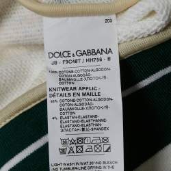 Dolce & Gabbana Yellow Sunflower Print Cotton Knit Zip-UP Hoodie XS