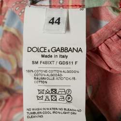 Pre Owned Dolce & Gabbana Red Carretto Print Gathered Mini Skirt M