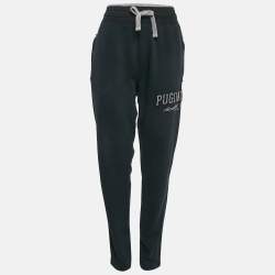 Dolce & Gabbana Blue Embroidered Cotton Knit Drawstring Track Pants L