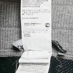 Dolce & Gabbana Blue Embroidered Cotton Knit Drawstring Track Pants L