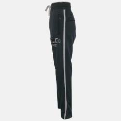 Dolce & Gabbana Blue Embroidered Cotton Knit Drawstring Track Pants L