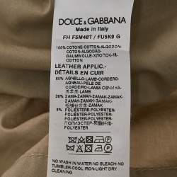 Dolce & Gabbana Khaki Cotton Belted Safari Coat M