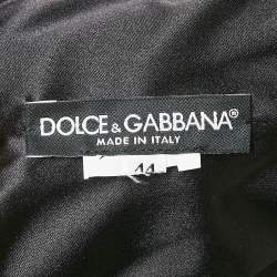 Pre Owned Dolce & Gabbana Black Tulle Lace-Up Corset Top M