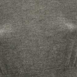 Dolce & Gabbana Grey Stretch Knit Short Sleeve Jumper S