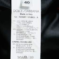 Pre Owned Dolce & Gabbana Red Wool Blend Lace Work Jacket S