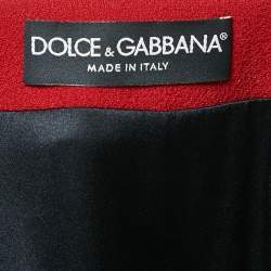 Pre Owned Dolce & Gabbana Red Wool Blend Lace Work Jacket S