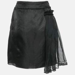Dolce & Gabbana Black Crepe Pleated Mini Skirt L