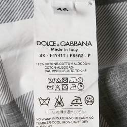 Dolce & Gabbana Black/White Checked Cotton Flounce Maxi Skirt L